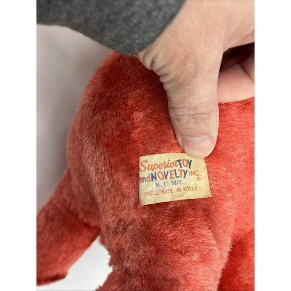 Vintage Superior Toy Company Red Poodle Dog Plush Stuffed Animal Carnival - Picture 4 of 6